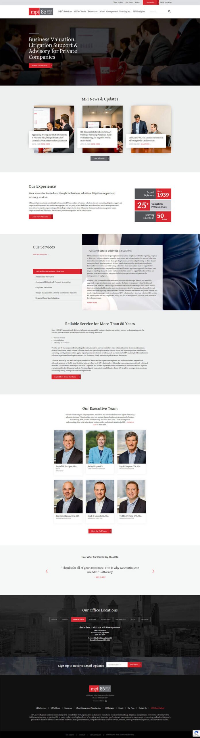 Разработка сайта для MPI